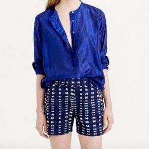 J Crew indigo blue shorts size 6, tie dye / ikat